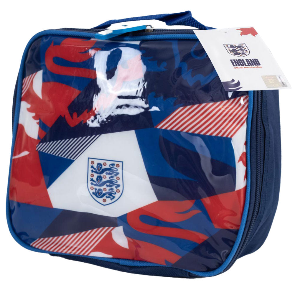 Blue Polyester England FA Double - Zipped Lunch Bag with Crest Patch