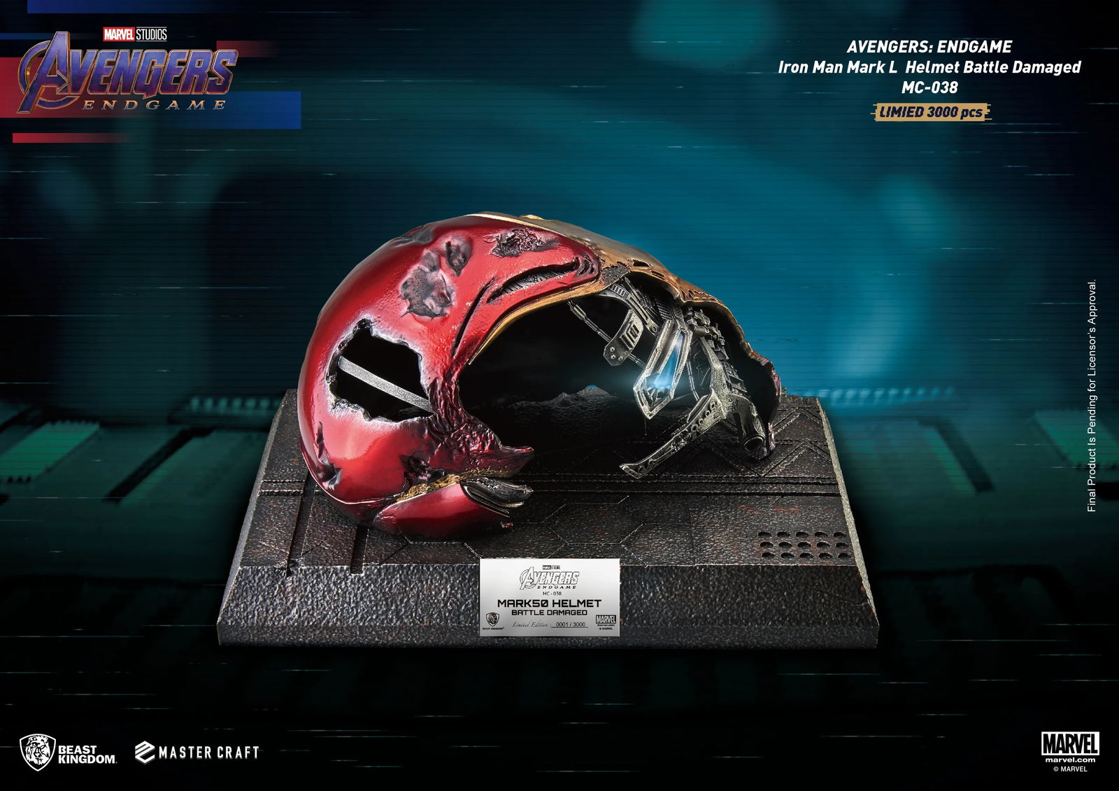 Beast Kingdom Limited Edition Master Craft Statue of Avengers Endgame Battle - Damaged Iron Man Mark - 50 Helmet