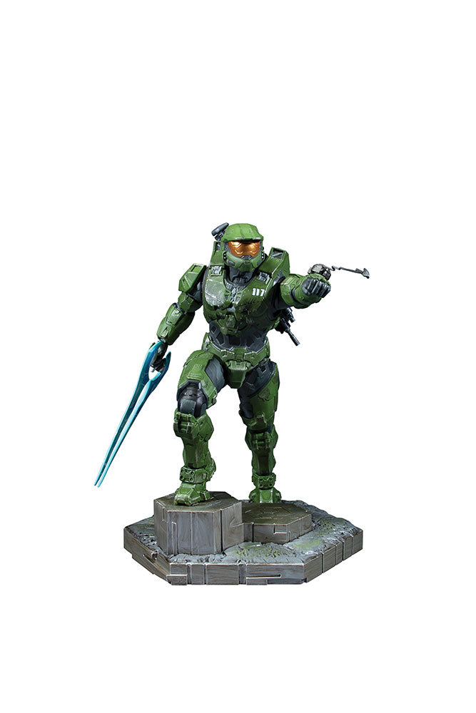 10 - inch Collectible Halo Infinite Master Chief Statue with Grappling Hook and Energy Sword