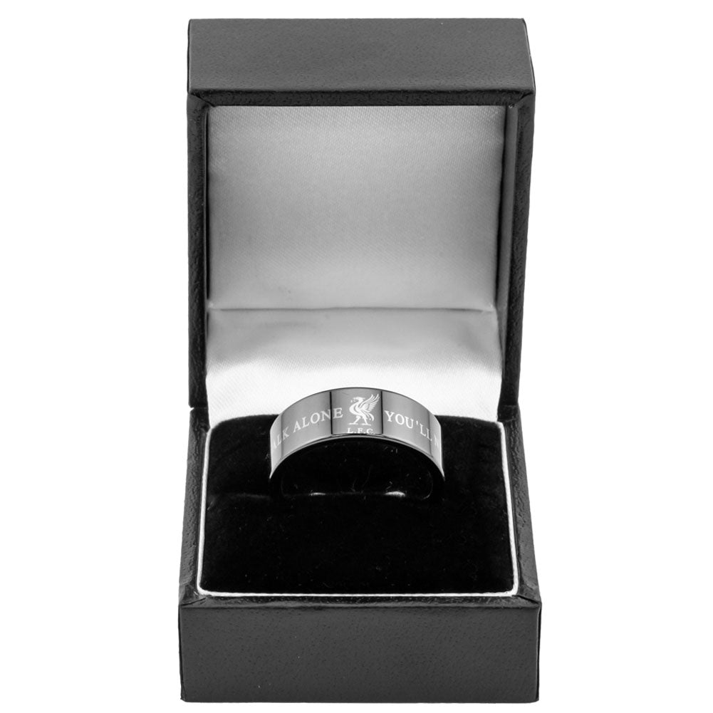 Small-sized Liverpool Football Club Black Ceramic Engagement Ring