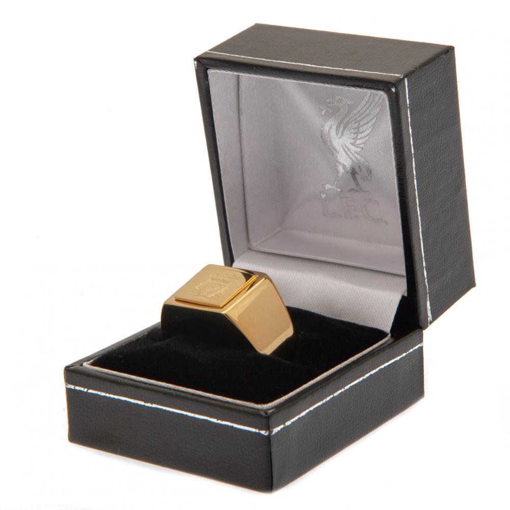 Medium-sized Liverpool FC Gold-plated Classic Signet Finger Ring