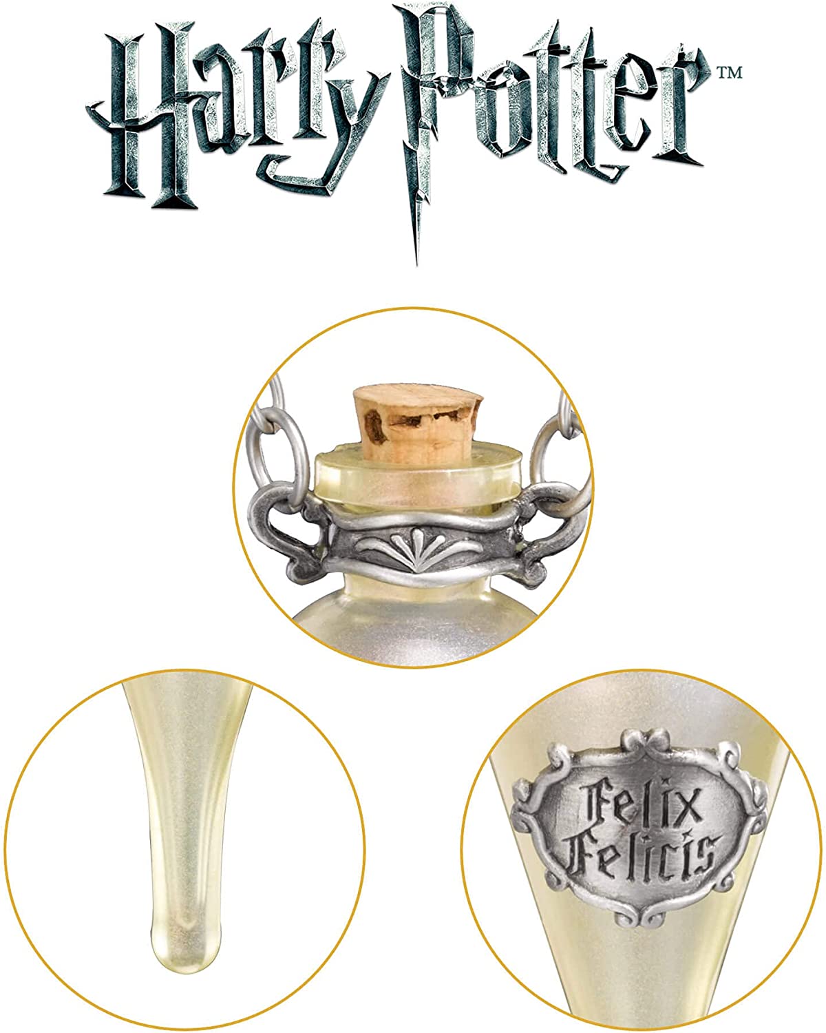 Harry Potter Inspired Felix Felicis Glass Pendant Necklace with Collector Display Case