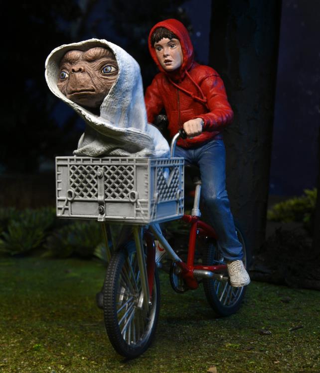 NECA 40th Anniversary 7 - Inch Scale E.T. & Elliot on Bicycle Action Figure