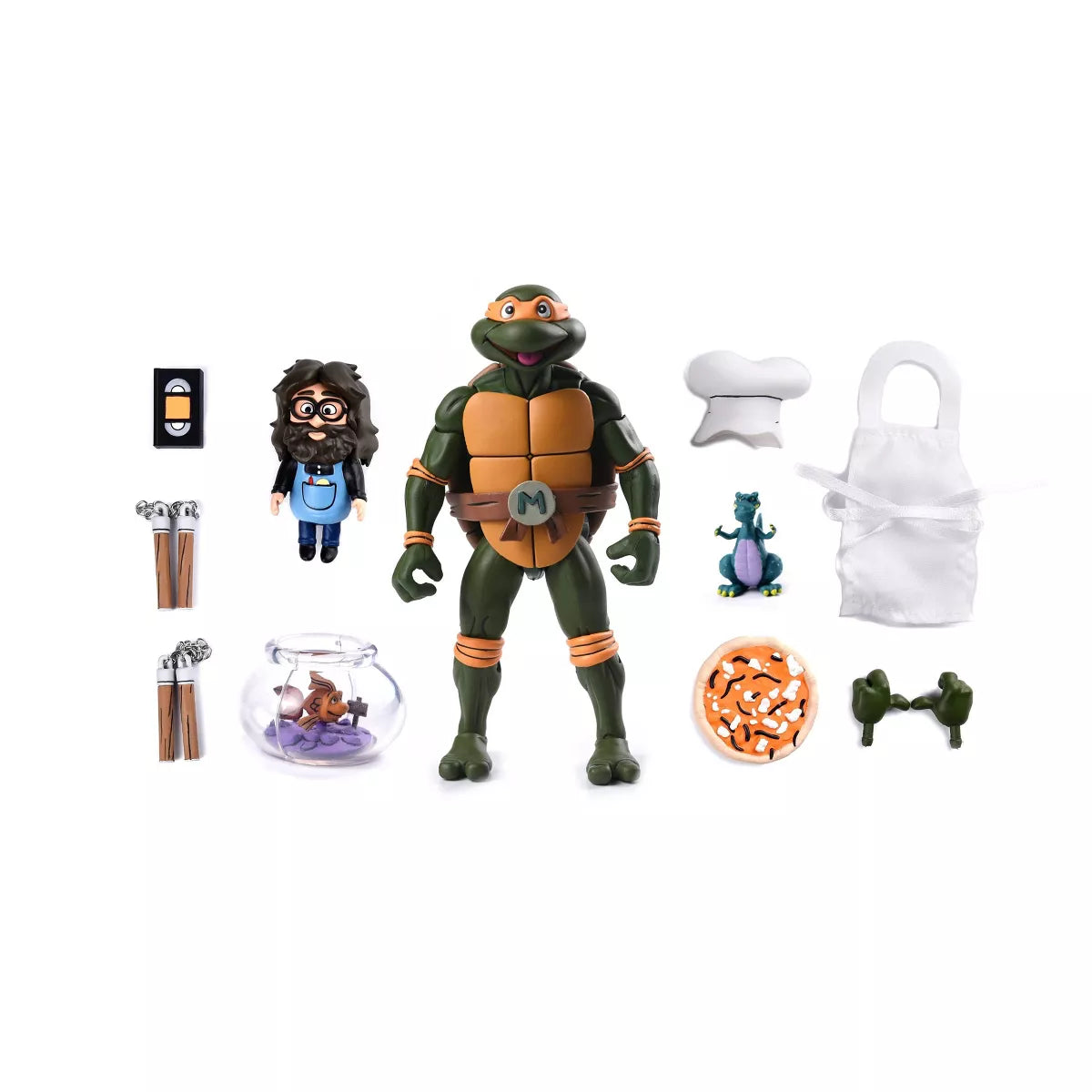 NECA Ultimate 7-Inch Action Figure of Teenage Mutant Ninja Turtles Cartoon Character Michaelangelo in VHS Style Packaging