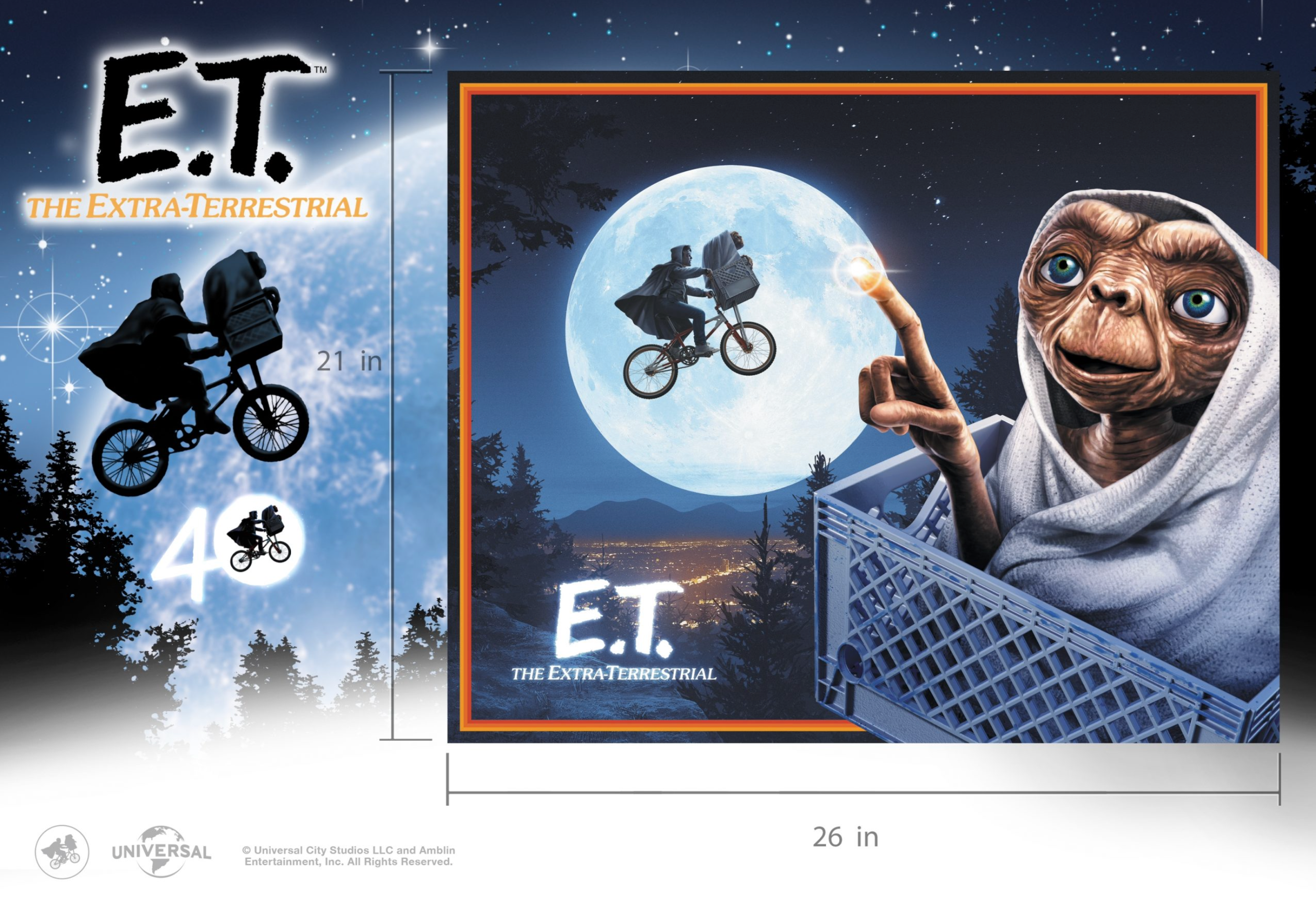 1000-Piece Jigsaw Puzzle - E.T. The Extra-Terrestrial Inspired Over the Moon Scene