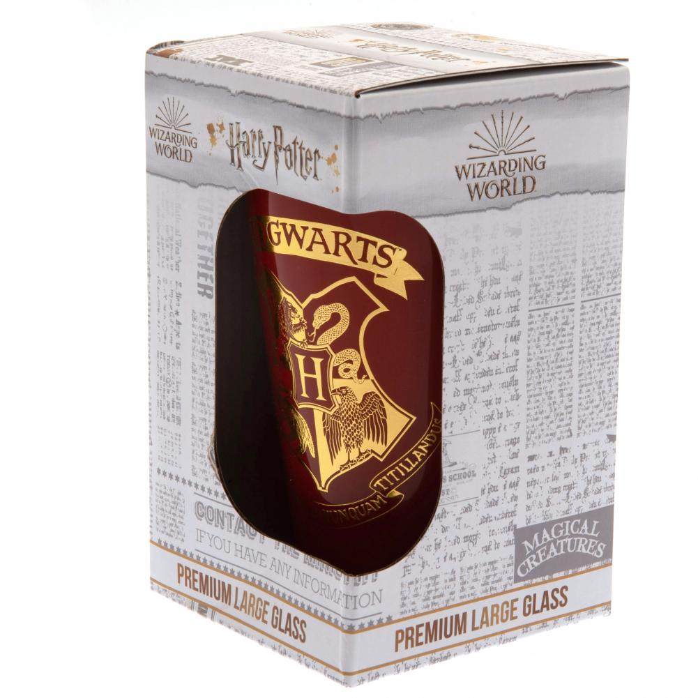 Premium Large Harry Potter Glass with Hogwarts Crest
