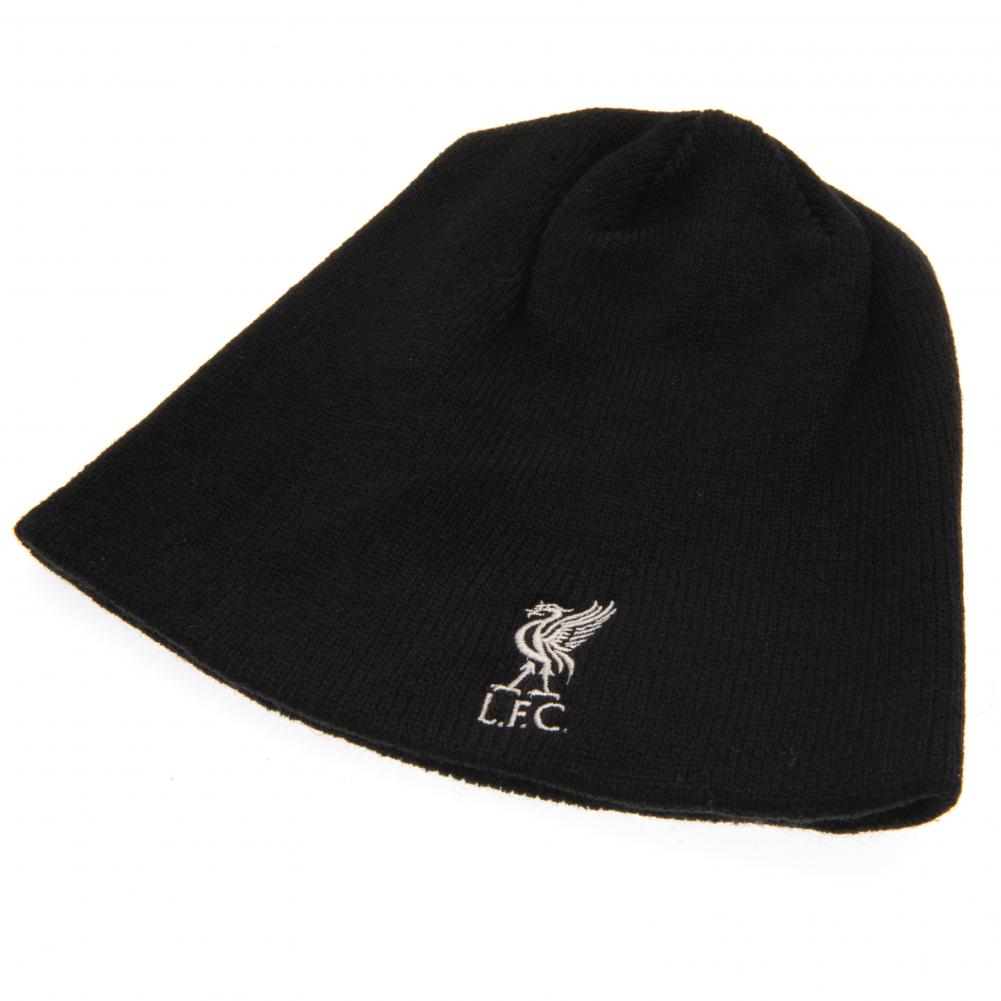 Stylish Liverpool FC Embroidered Black Knitted Beanie Hat