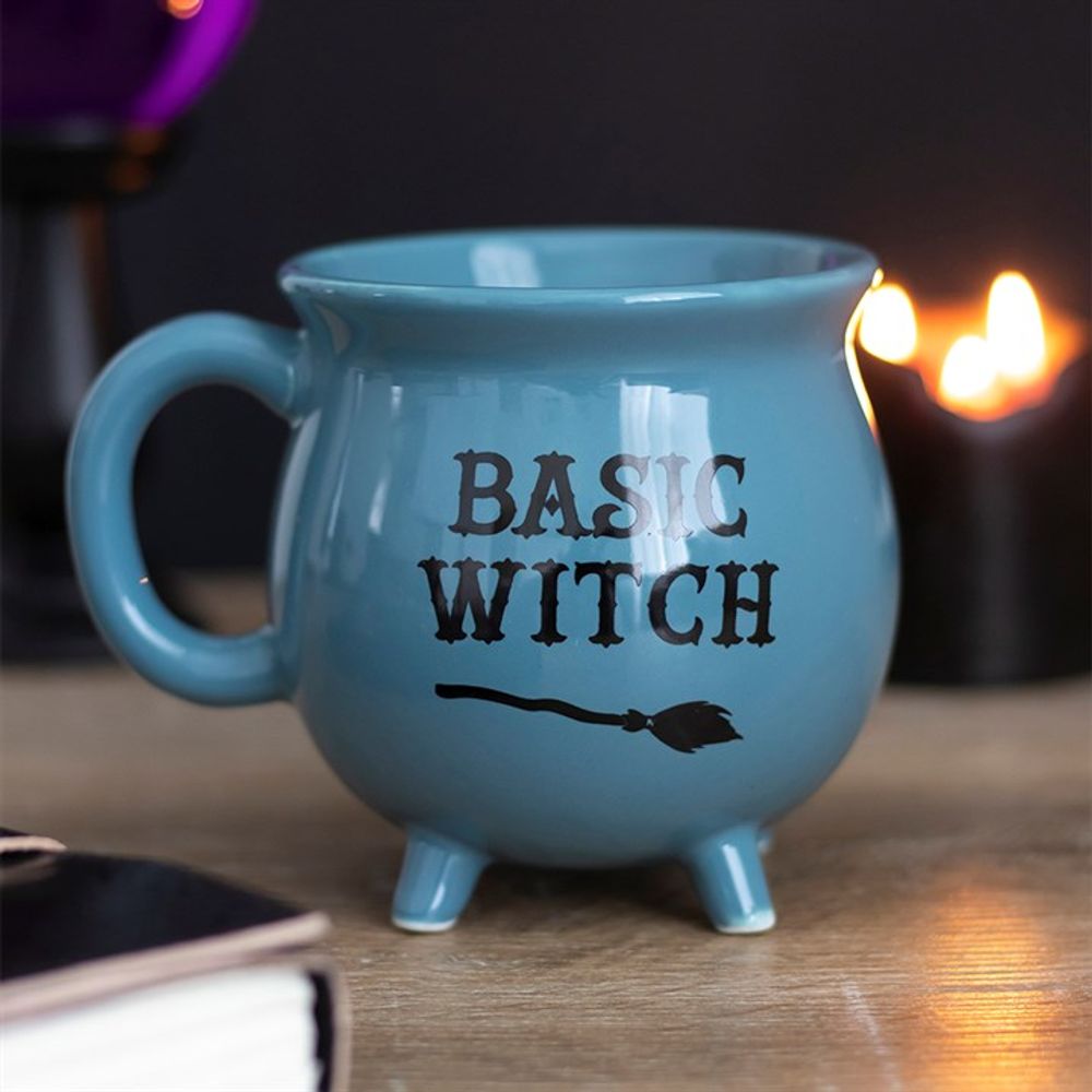 Stylish Blue Cauldron-Shaped Mug for Basic Witches