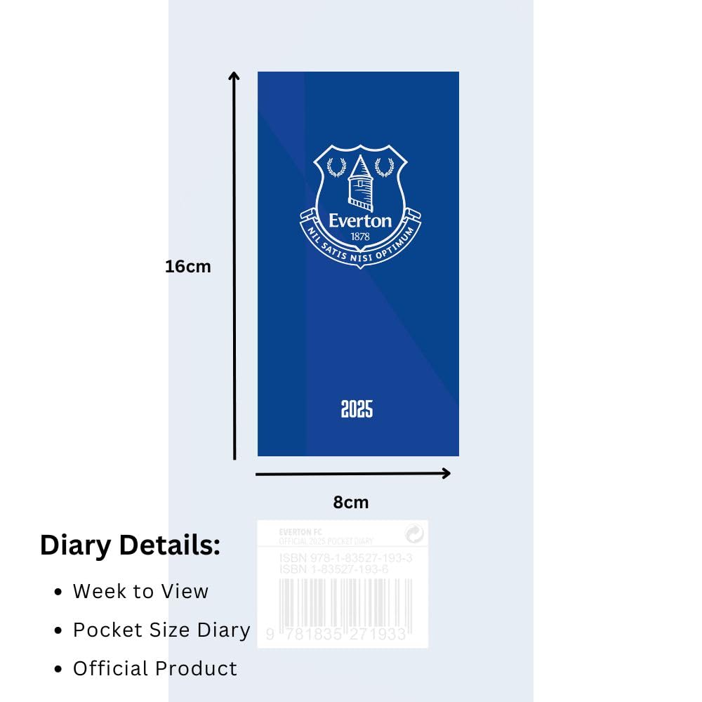 Everton Football Club Slim 2025 Weekly View Diary