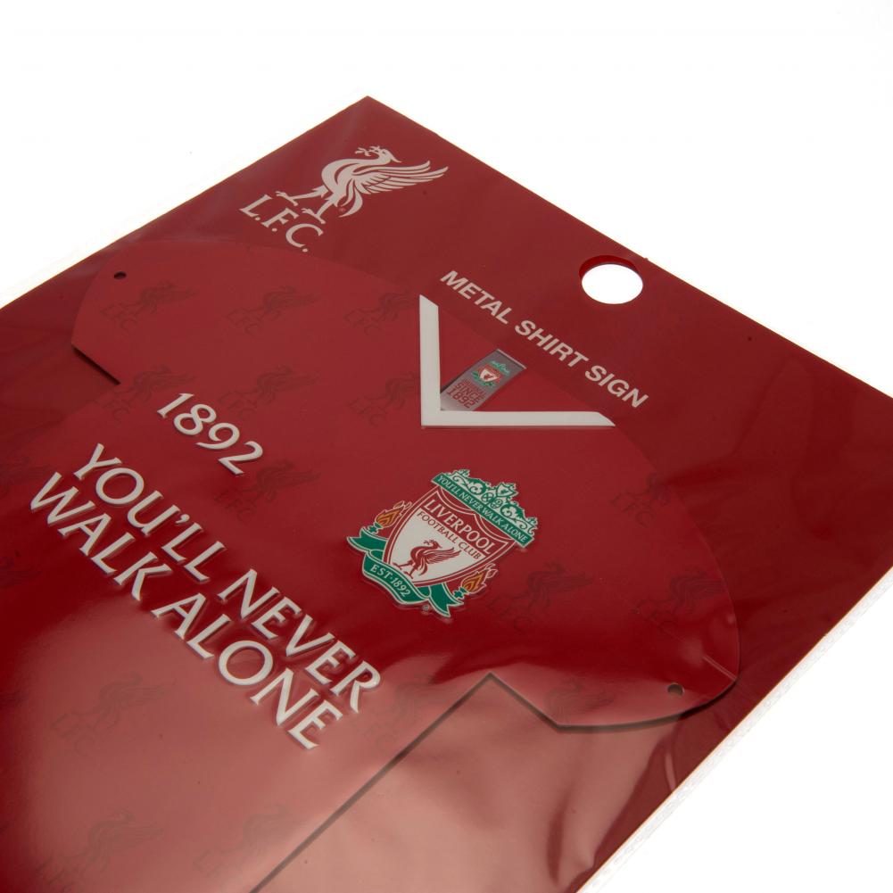 Authentic Liverpool FC Metal Wall Sign with Classic Shirt Design