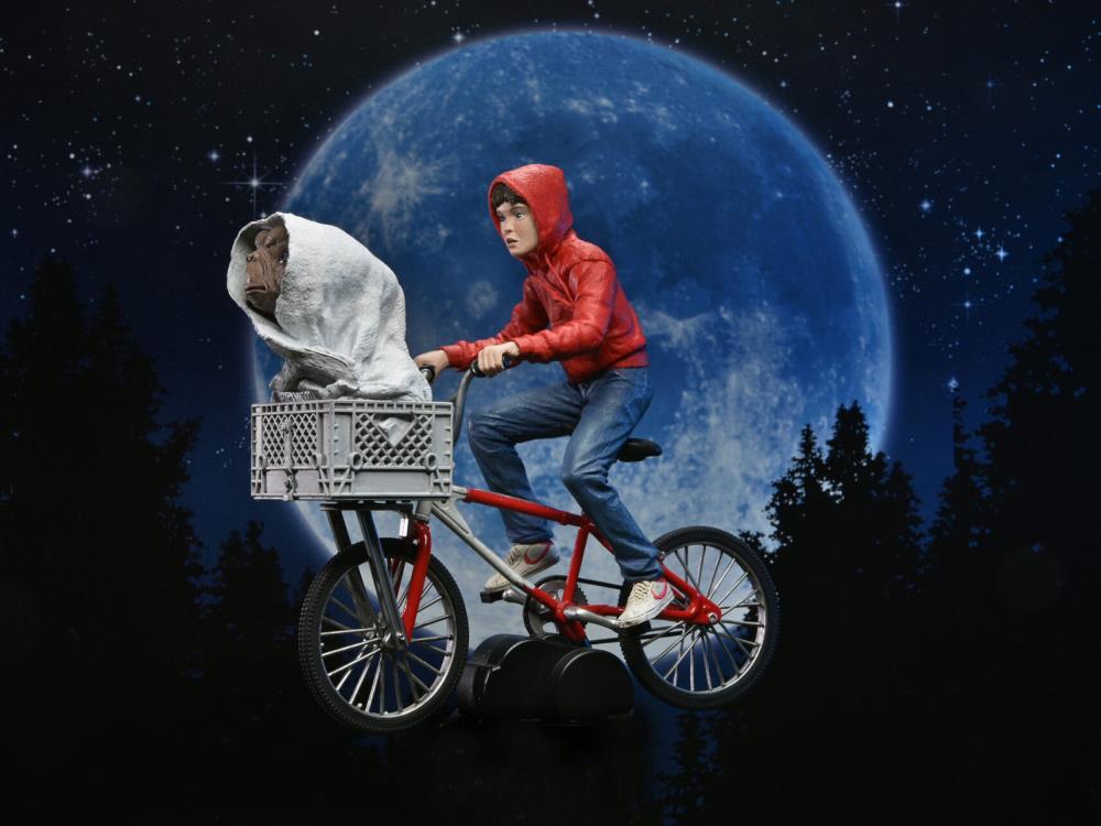 NECA 40th Anniversary 7 - Inch Scale E.T. & Elliot on Bicycle Action Figure