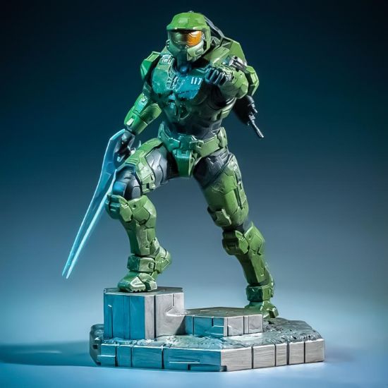 10 - inch Collectible Halo Infinite Master Chief Statue with Grappling Hook and Energy Sword