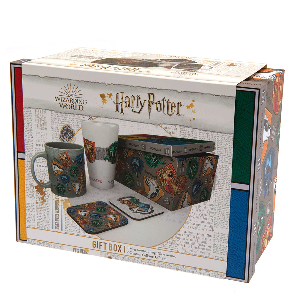 Magical Harry Potter-themed Glass Gift Set with Coasters