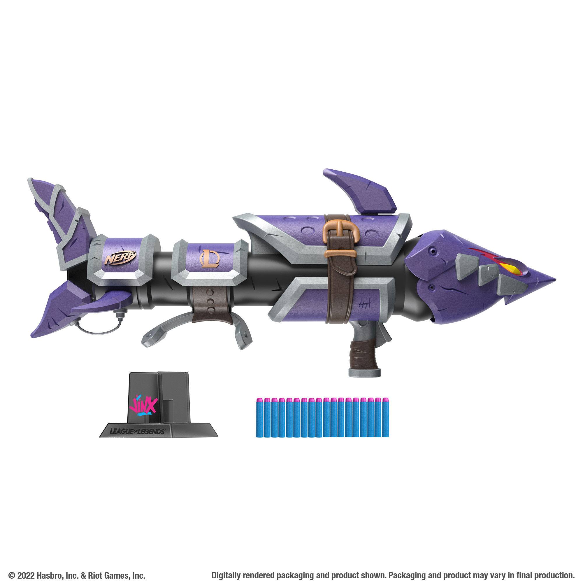 Limited Edition Nerf LMTD League of Legends Inspired Jinx Fishbones Dart Blaster