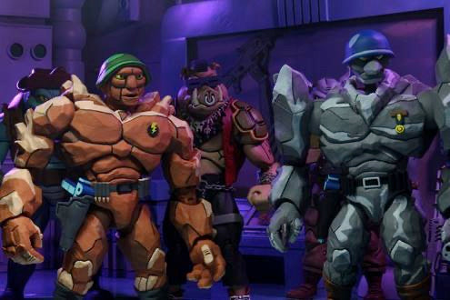 NECA 7-Inch Action Figure of Tragg And Grannitor from the Classic 1980s Teenage Mutant Ninja Turtles Cartoon Series
