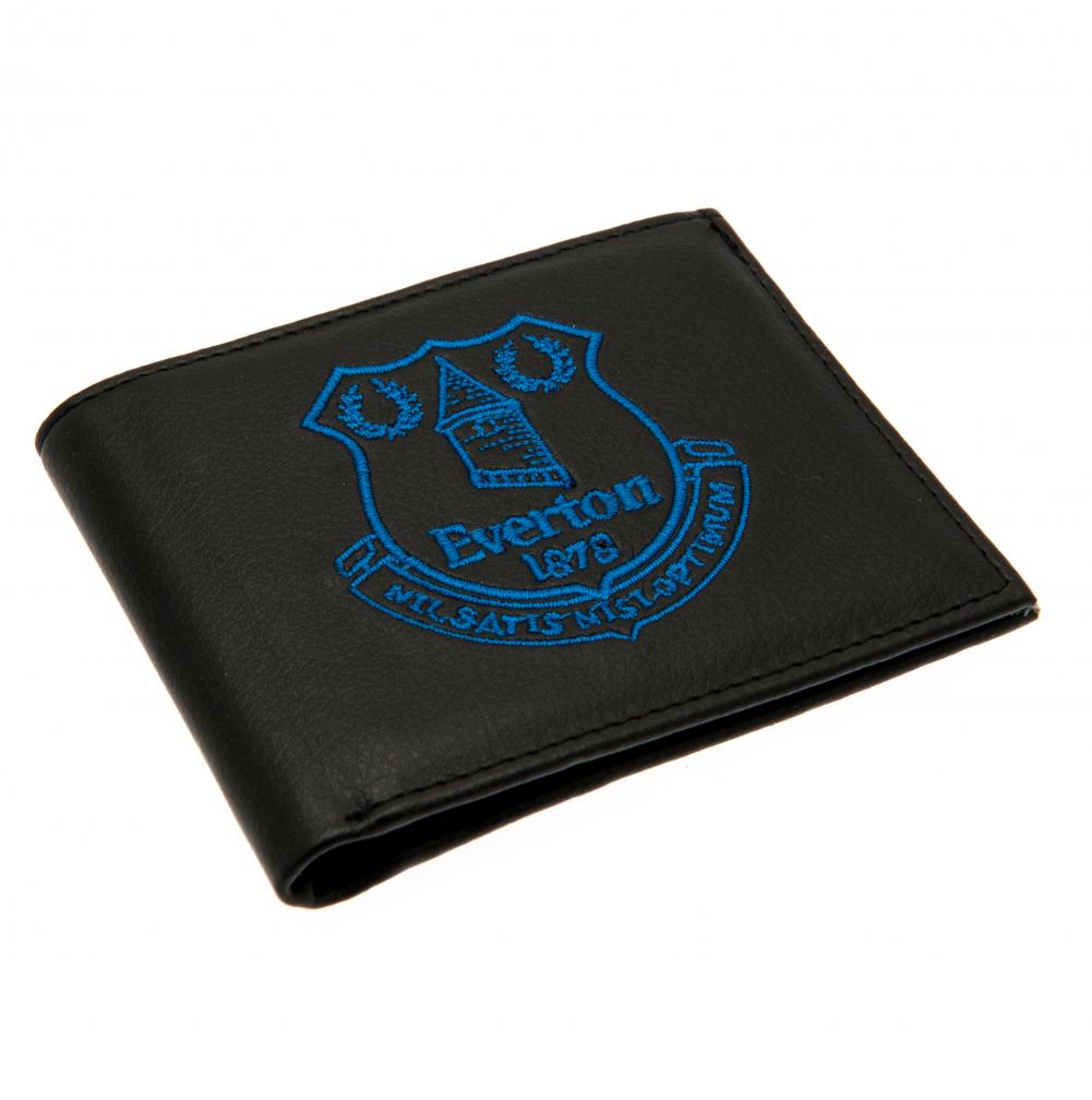 Everton Football Club Embroidered Leather-like Black Wallet for Daily Use