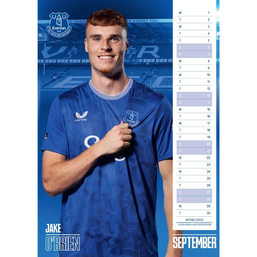 2025 A3 Everton FC Wall Calendar with Star Players