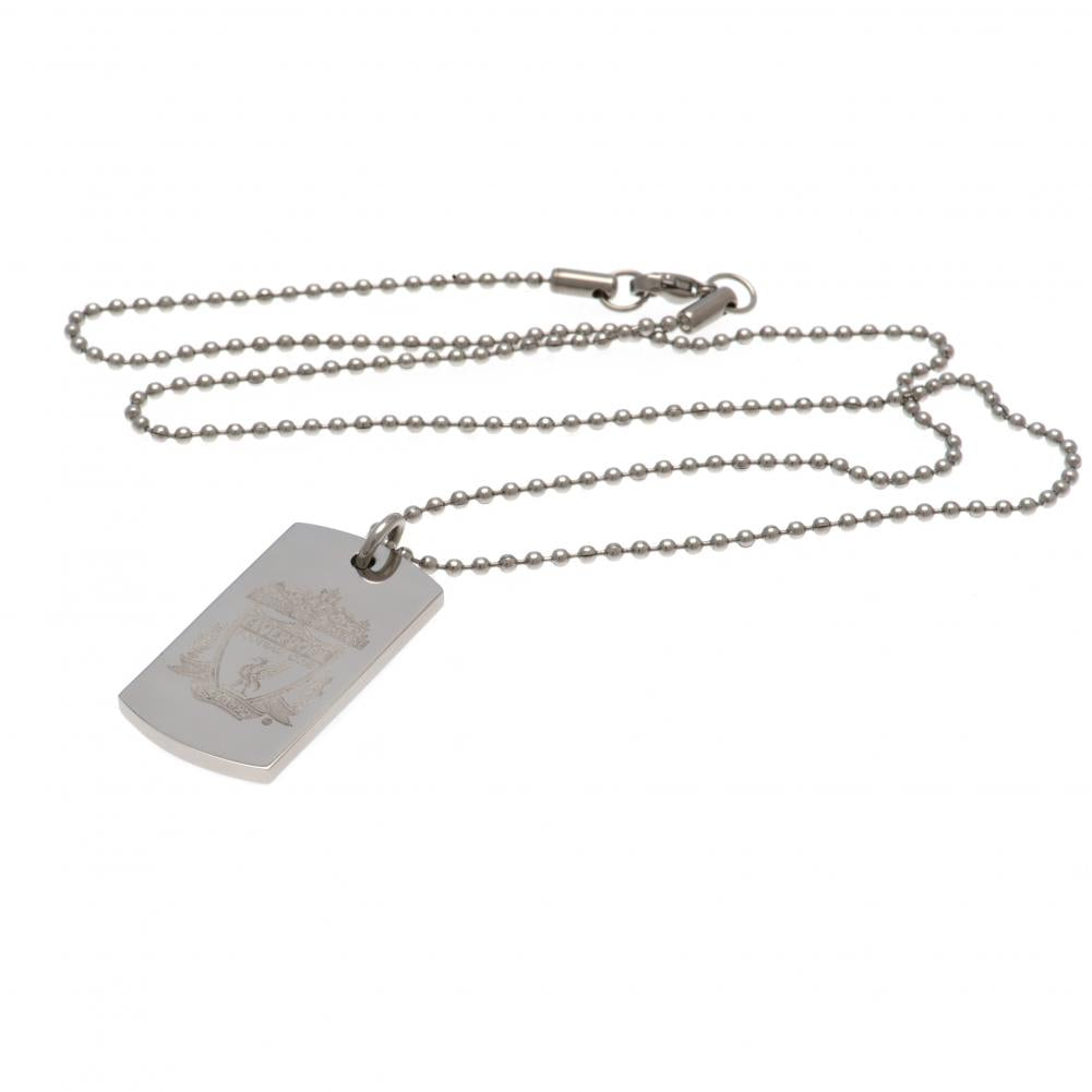 Engraved Stainless - Steel Liverpool FC Logo Dog Tag with Ball Chain for Pets