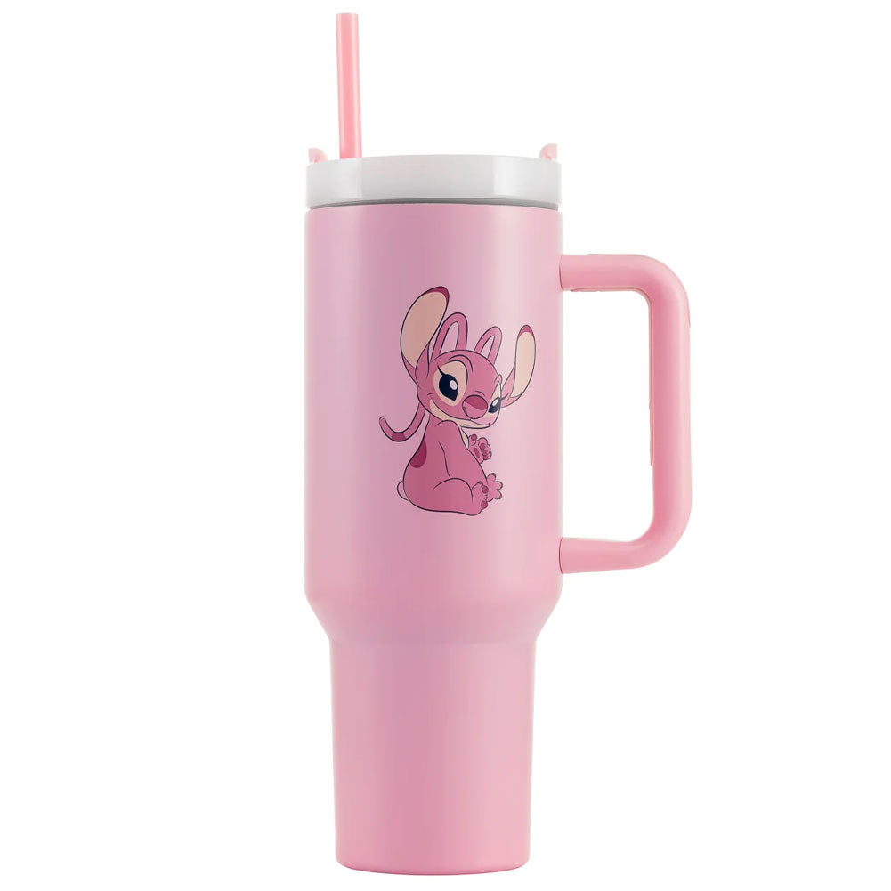 40oz Pastel Pink Lilo & Stitch Angel Thermal Tumbler