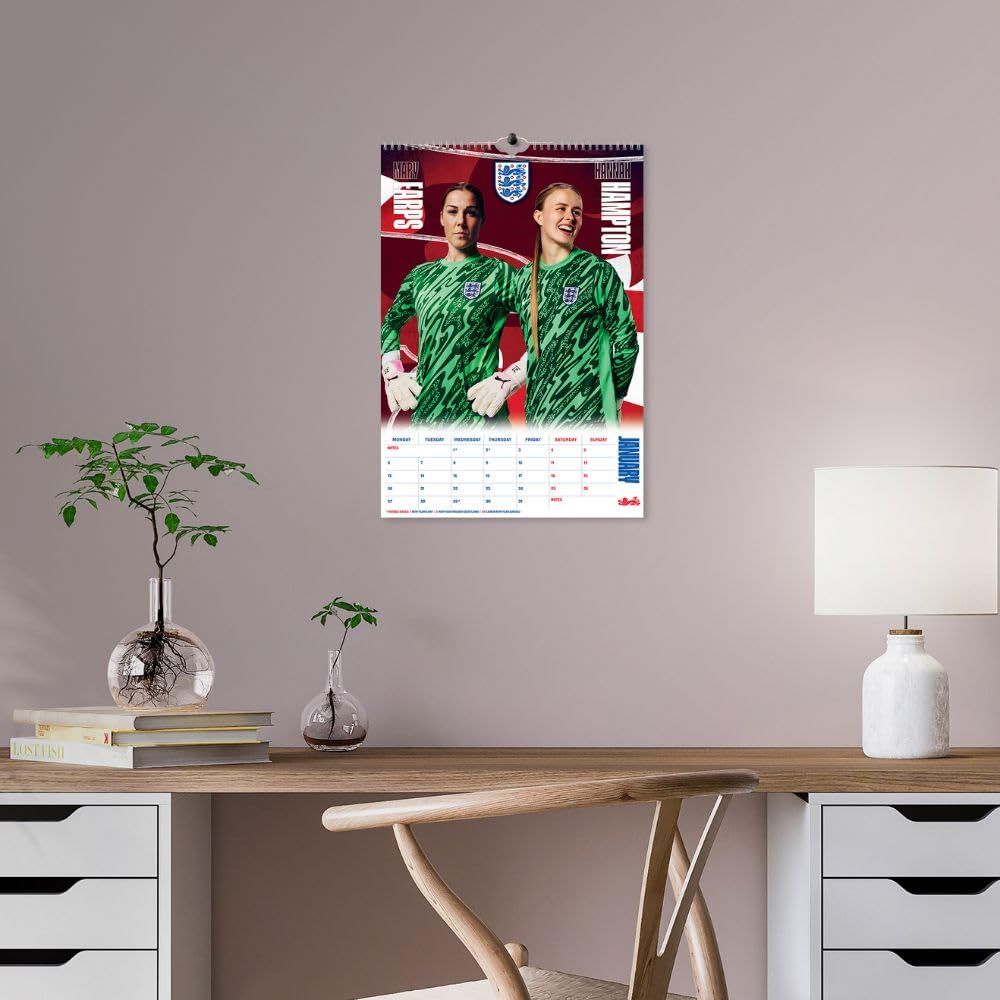 2025 England Lionesses A3 Wall Calendar with Favourite Women's FA Players