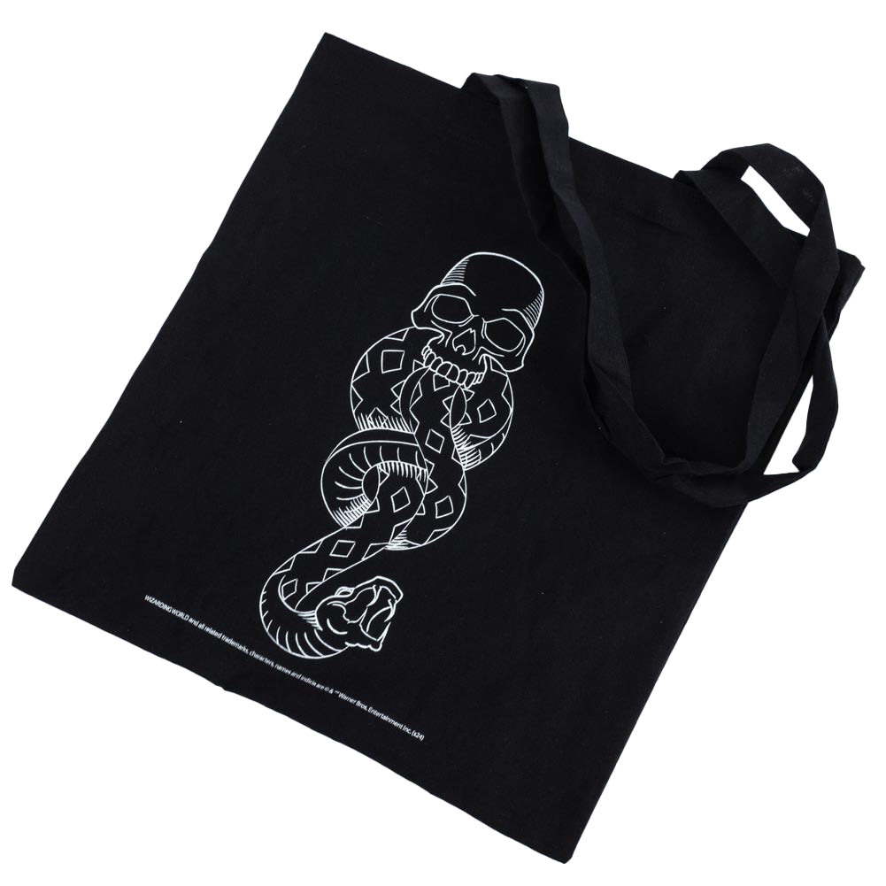 100% Cotton Harry Potter White Dark Mark Crest Black Canvas Tote Bag