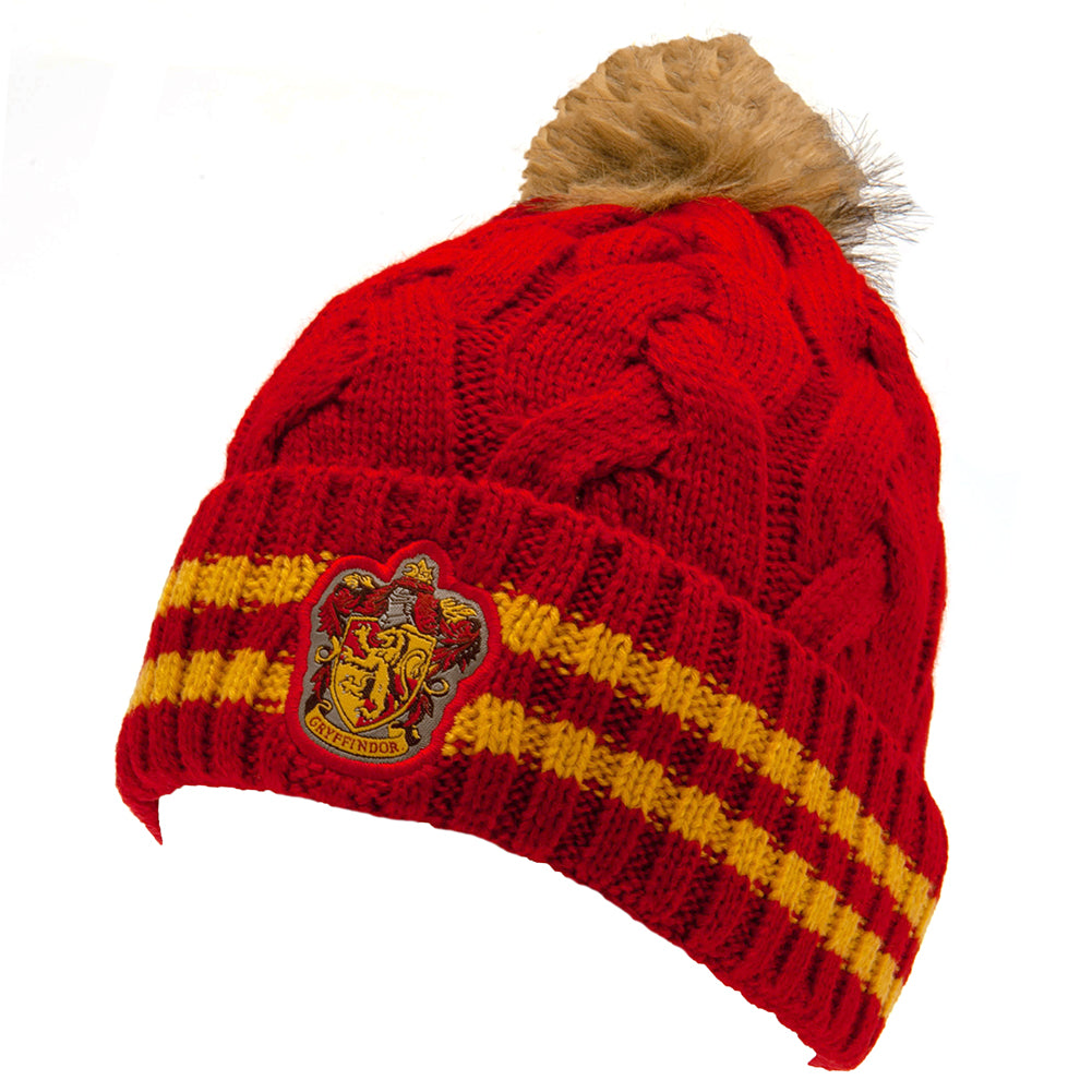 Gryffindor Harry Potter Style Knitted Bobble Beanie for Adults