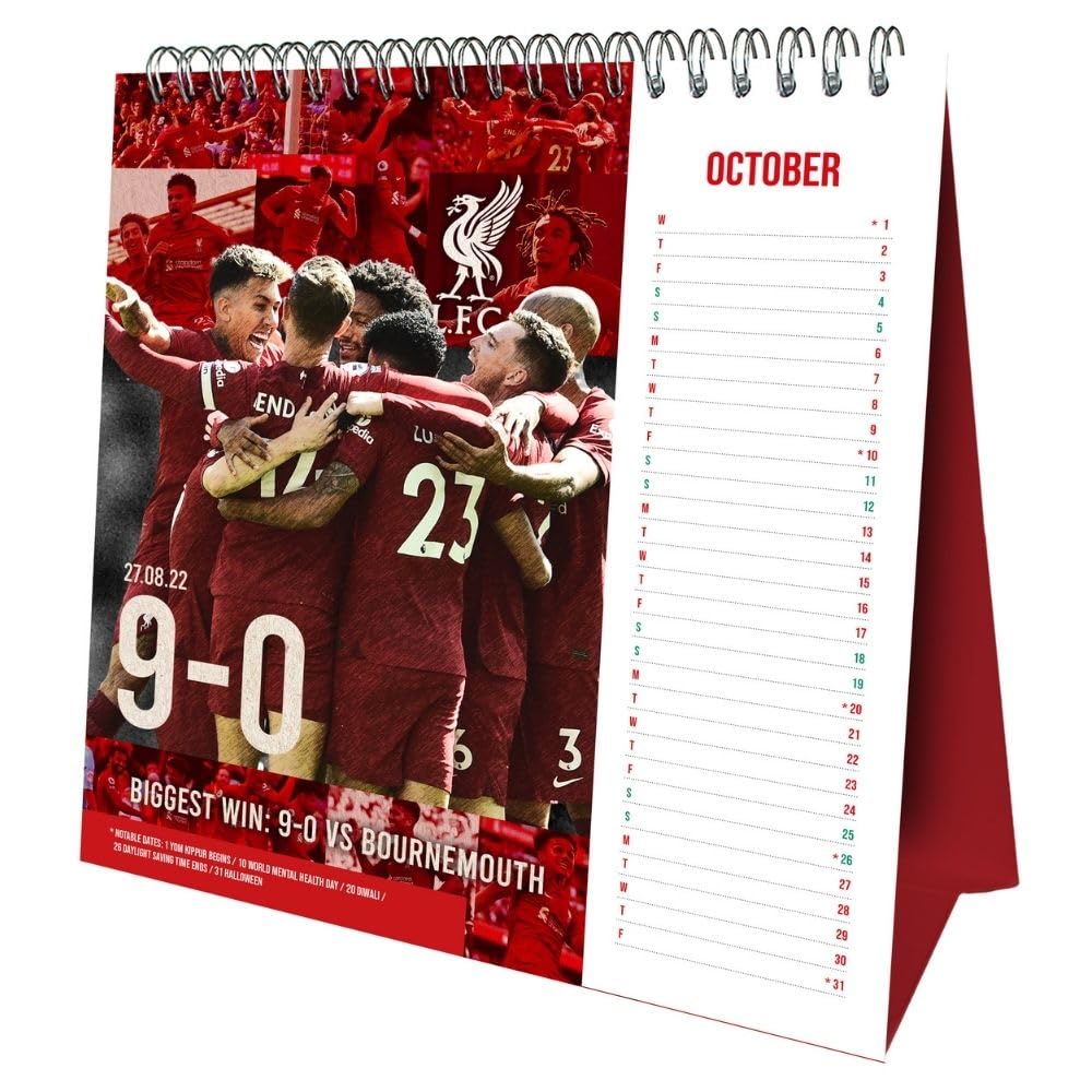2025 Liverpool FC Record Breakers Special Edition Desktop Calendar