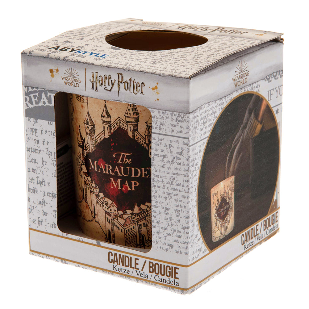 Unscented Harry Potter Candle in Marauders Map Colored Glass Container