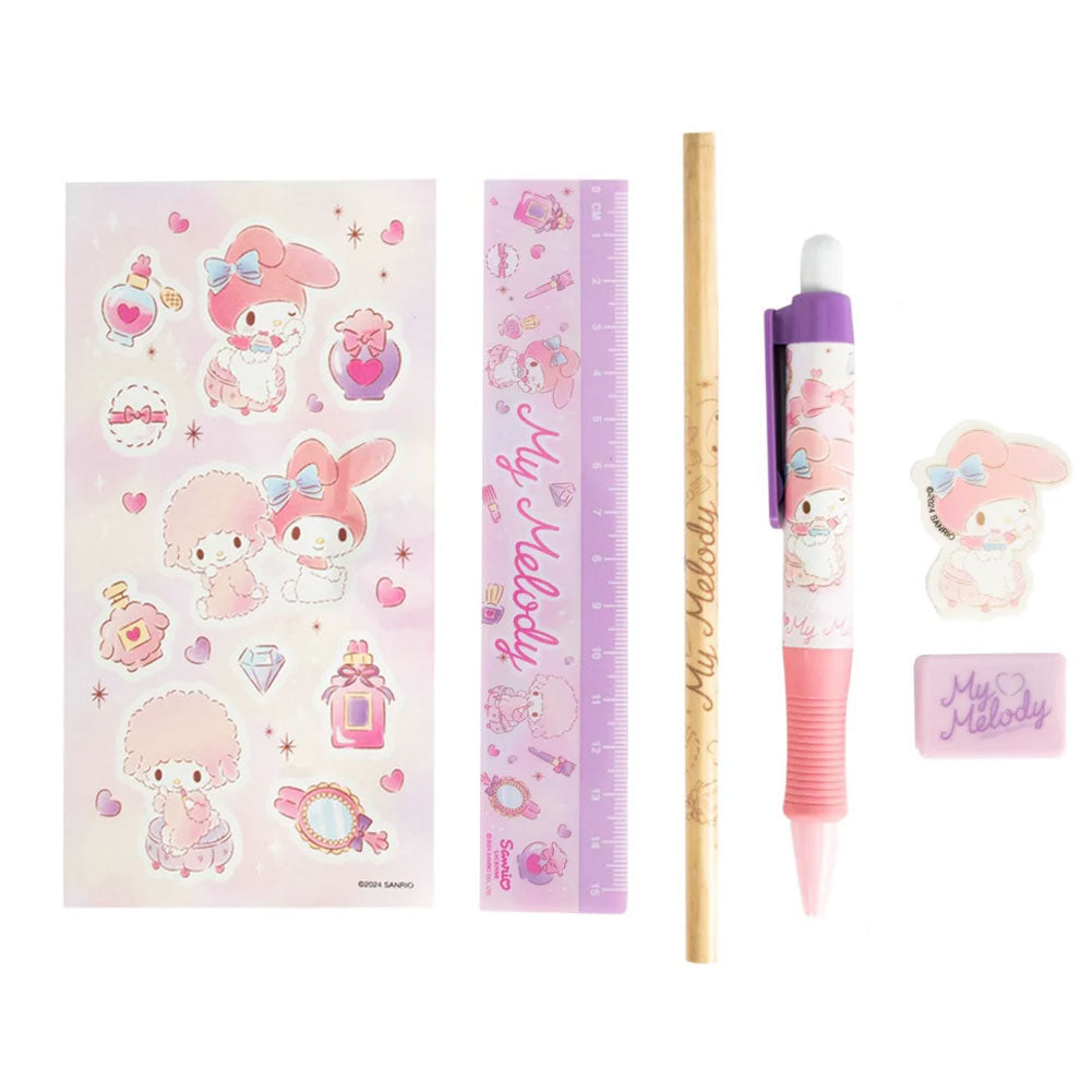 Colorful My Melody Themed 6-Piece Stationery Set for Daily Use