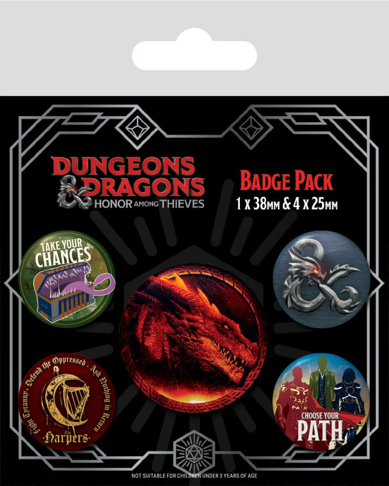 5-Pack of Officially Licensed Dungeons & Dragons Movie Pin-Back Buttons