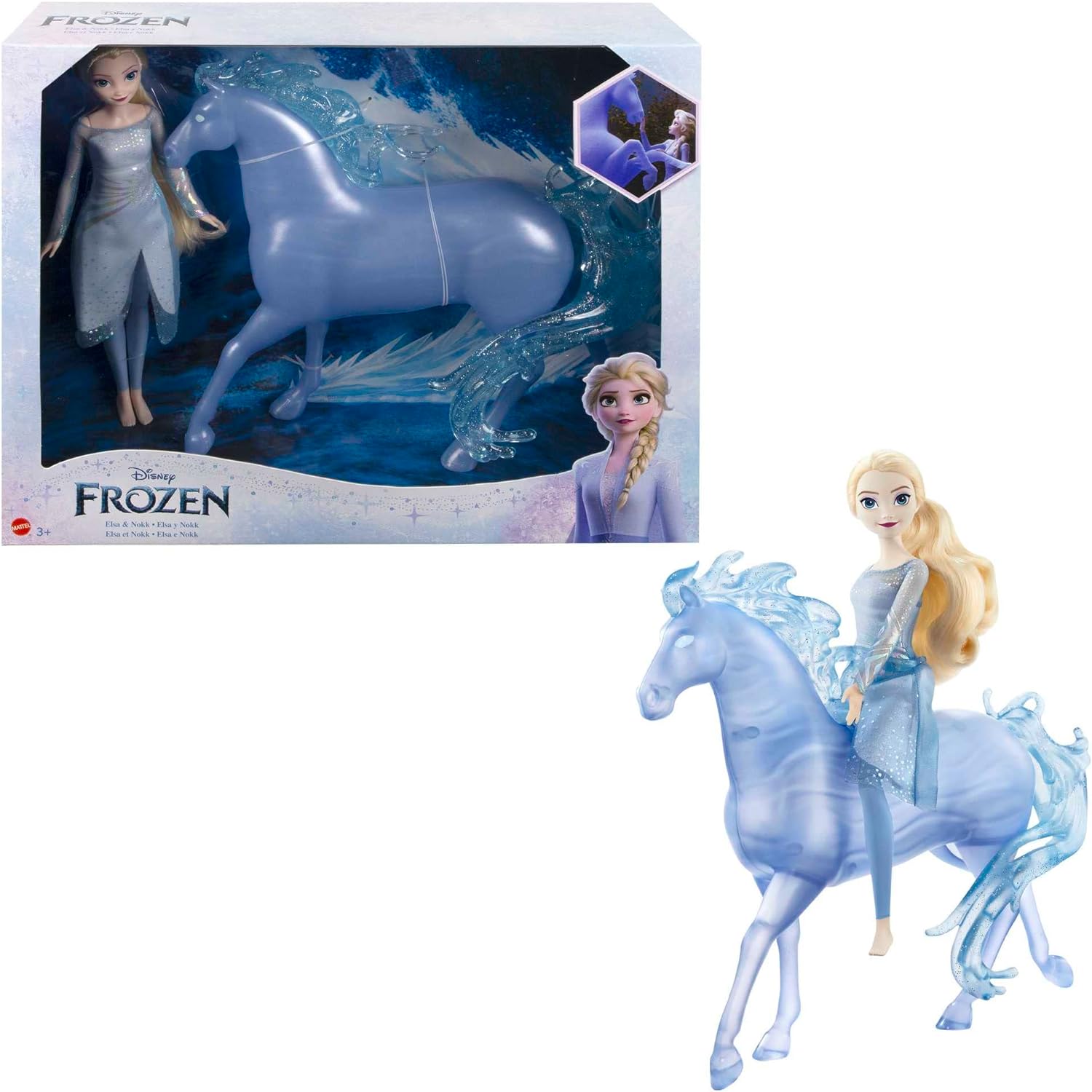Disney Frozen 2 Collectible Elsa Fashion Doll and Mythical Water Nokk Figurine Set
