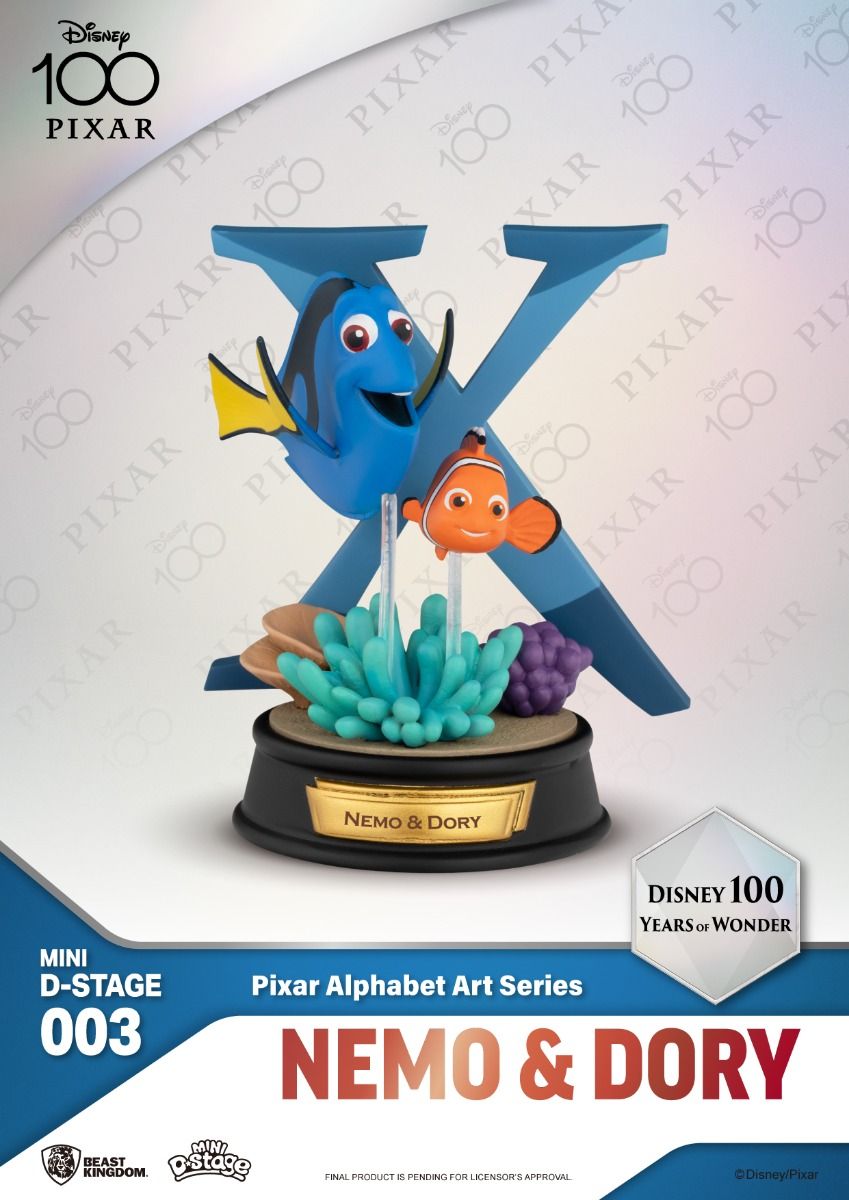 Mini Pixar Alphabet Art Statue Set for Disney's 100th Anniversary of Wonder