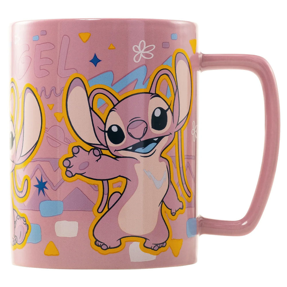 Lilo & Stitch Themed Fuzzy Angel Ceramic Coffee Mug for a Charming Drinking Experience