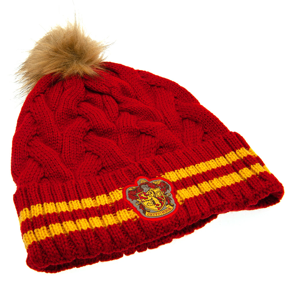 Gryffindor Harry Potter Style Knitted Bobble Beanie for Adults