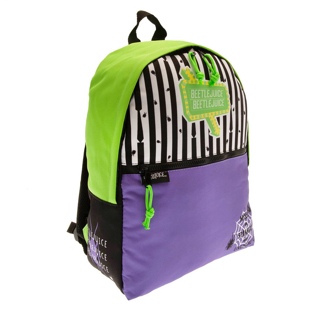 Premium Beetlejuice-Inspired Purple and Green Backpack