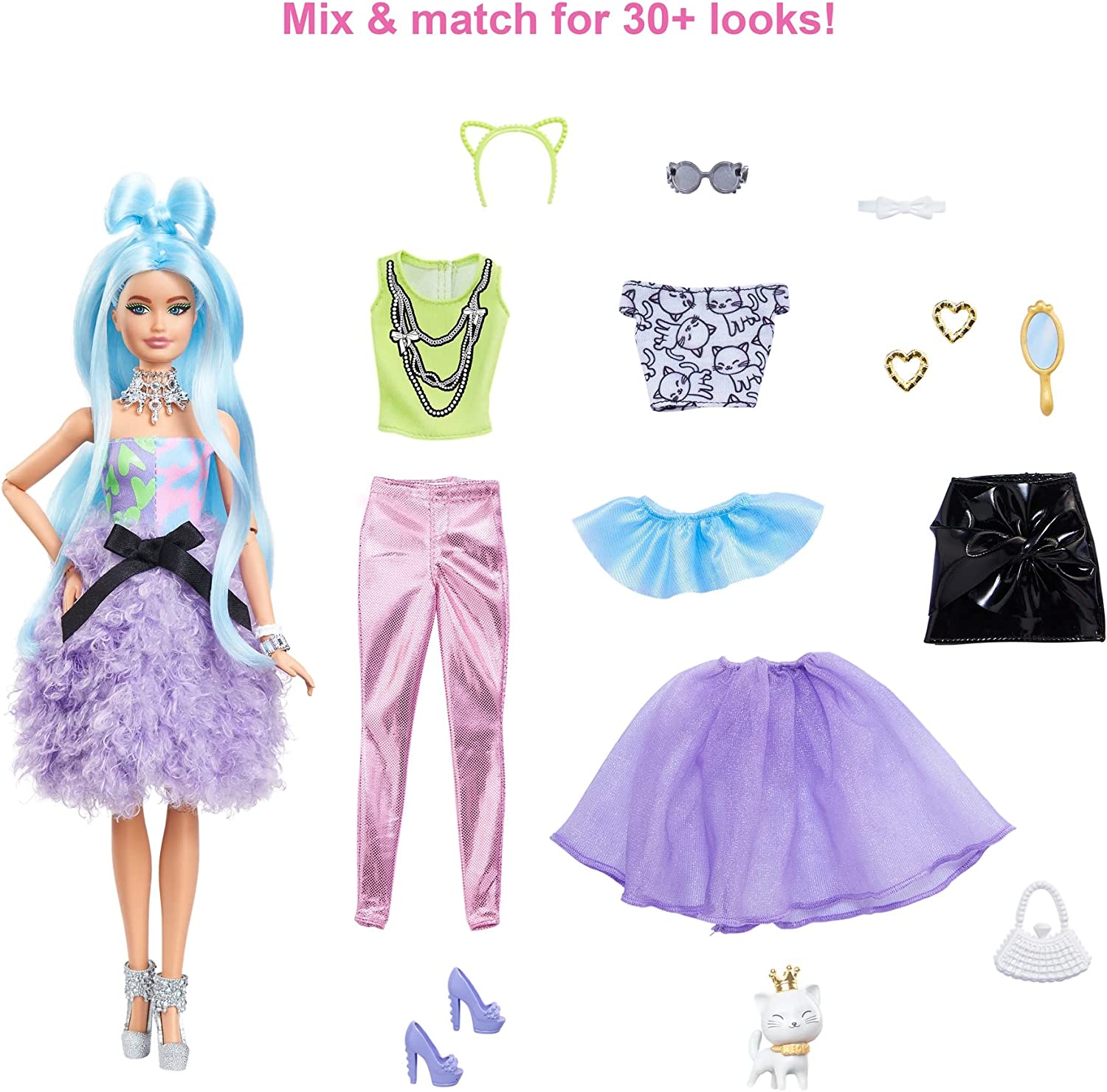 Barbie Extra Deluxe Doll Set with Versatile Mix-and-Match Accessories