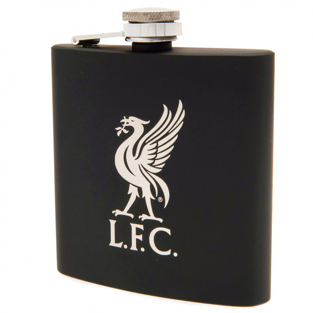 Matt Black Stainless Steel 6oz Liverpool FC Executive Hip Flask