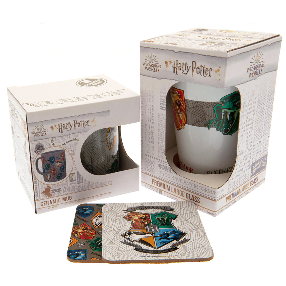 Magical Harry Potter-themed Glass Gift Set with Coasters