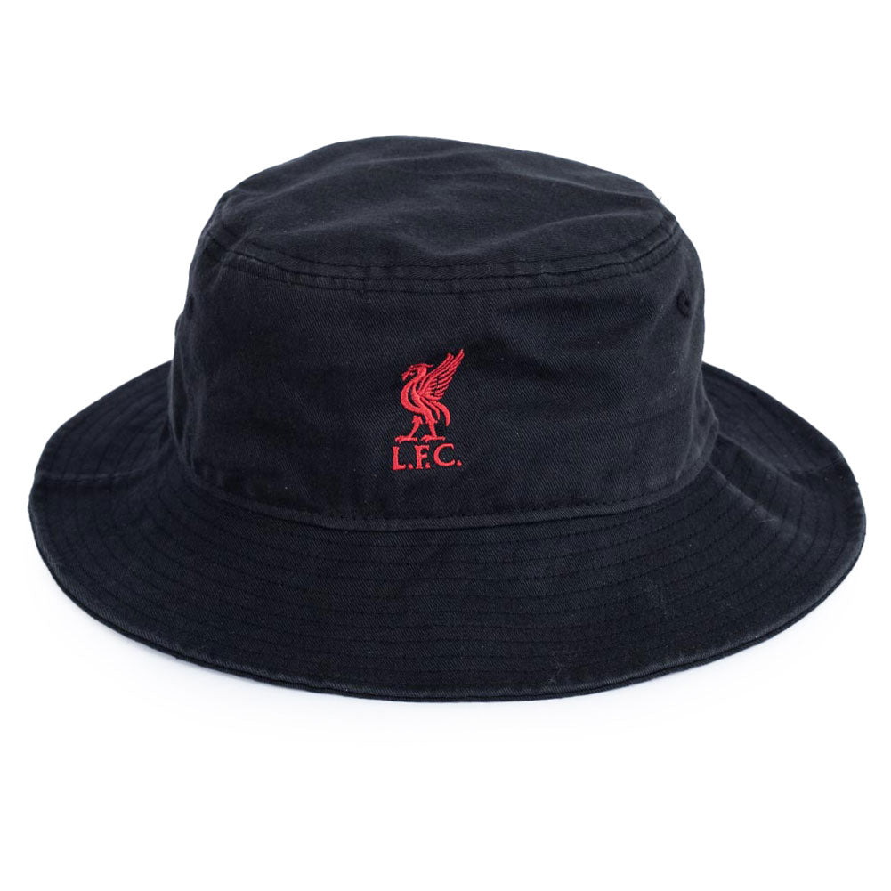 Premium Black Fitted Liverpool FC Bucket Hat with Embroidered Crest