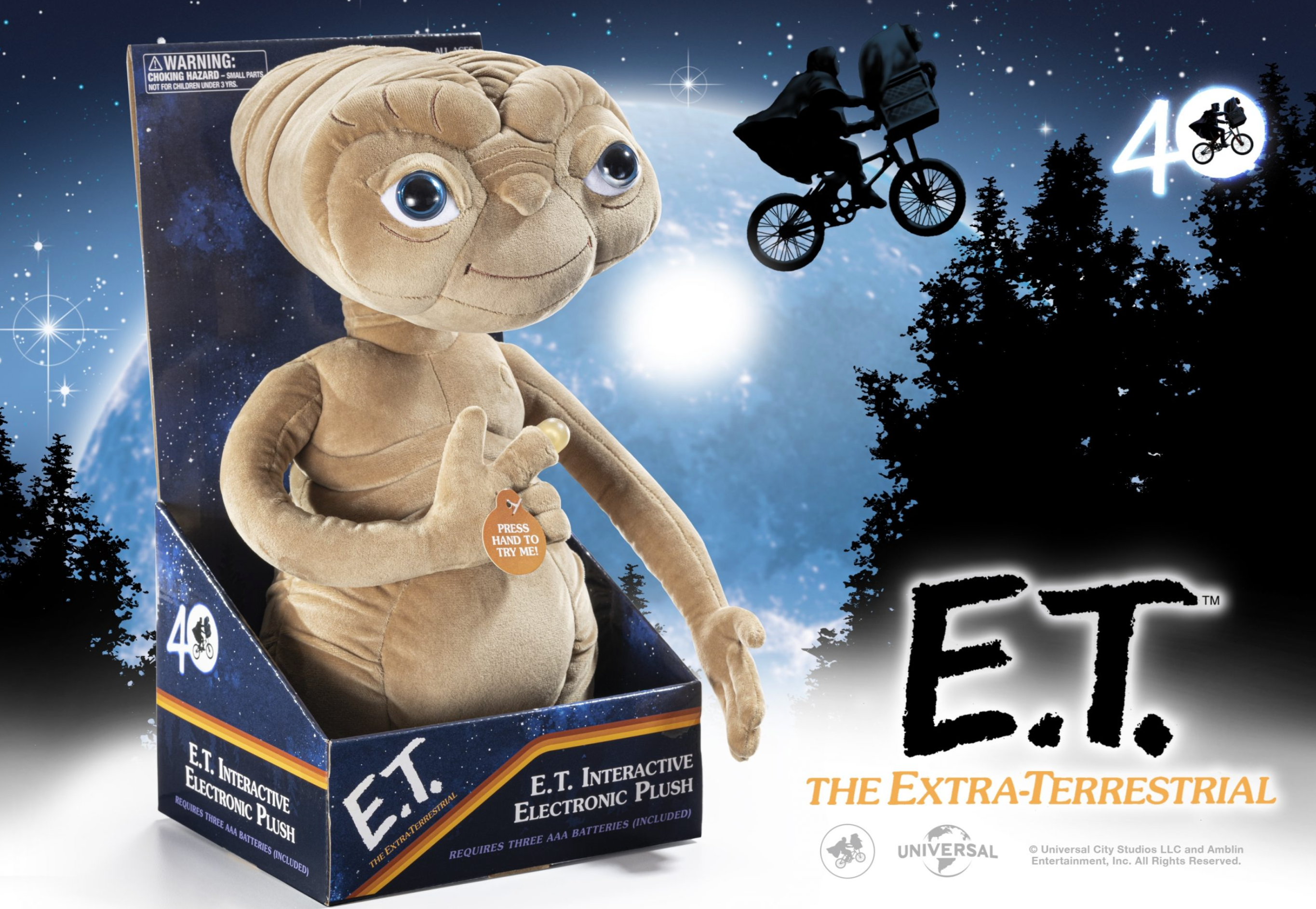 Interactive Electronic E.T. The Extra - Terrestrial Plush Toy with Authentic Phrases