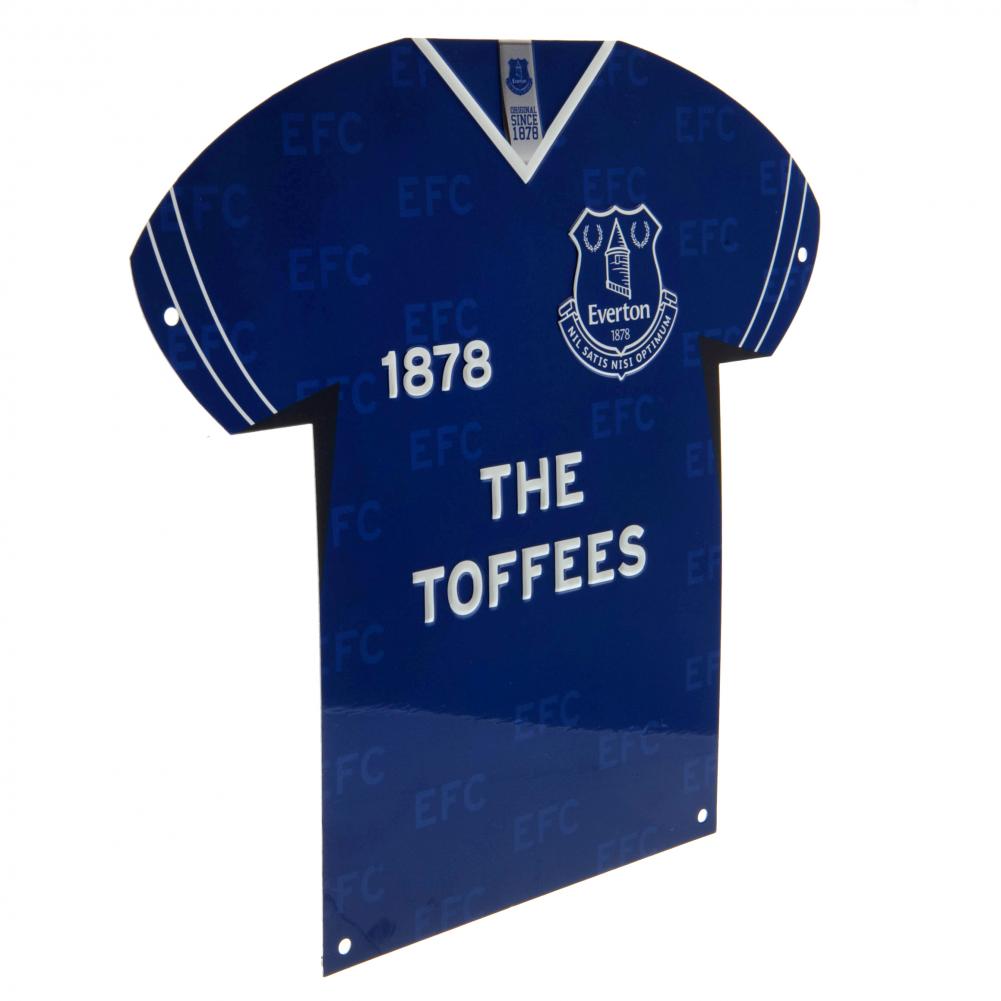 Authentic Everton FC Metal Wall Sign with Classic Shirt Design