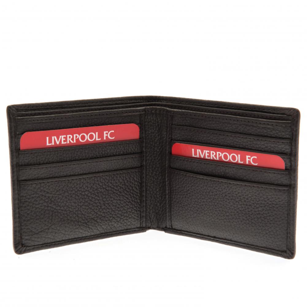 Authentic Liverpool FC Brown Leather Wallet with Embossed Crest