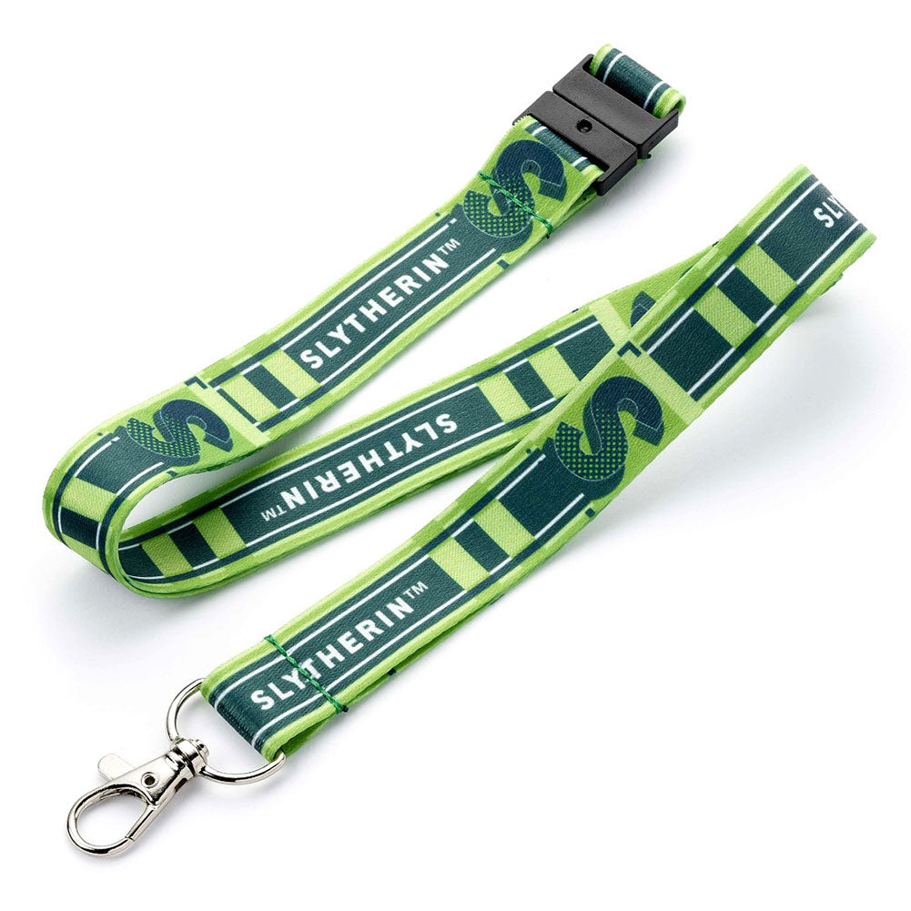 Colorful Slytherin-themed Nylon Harry Potter Lanyard with Metal Clip