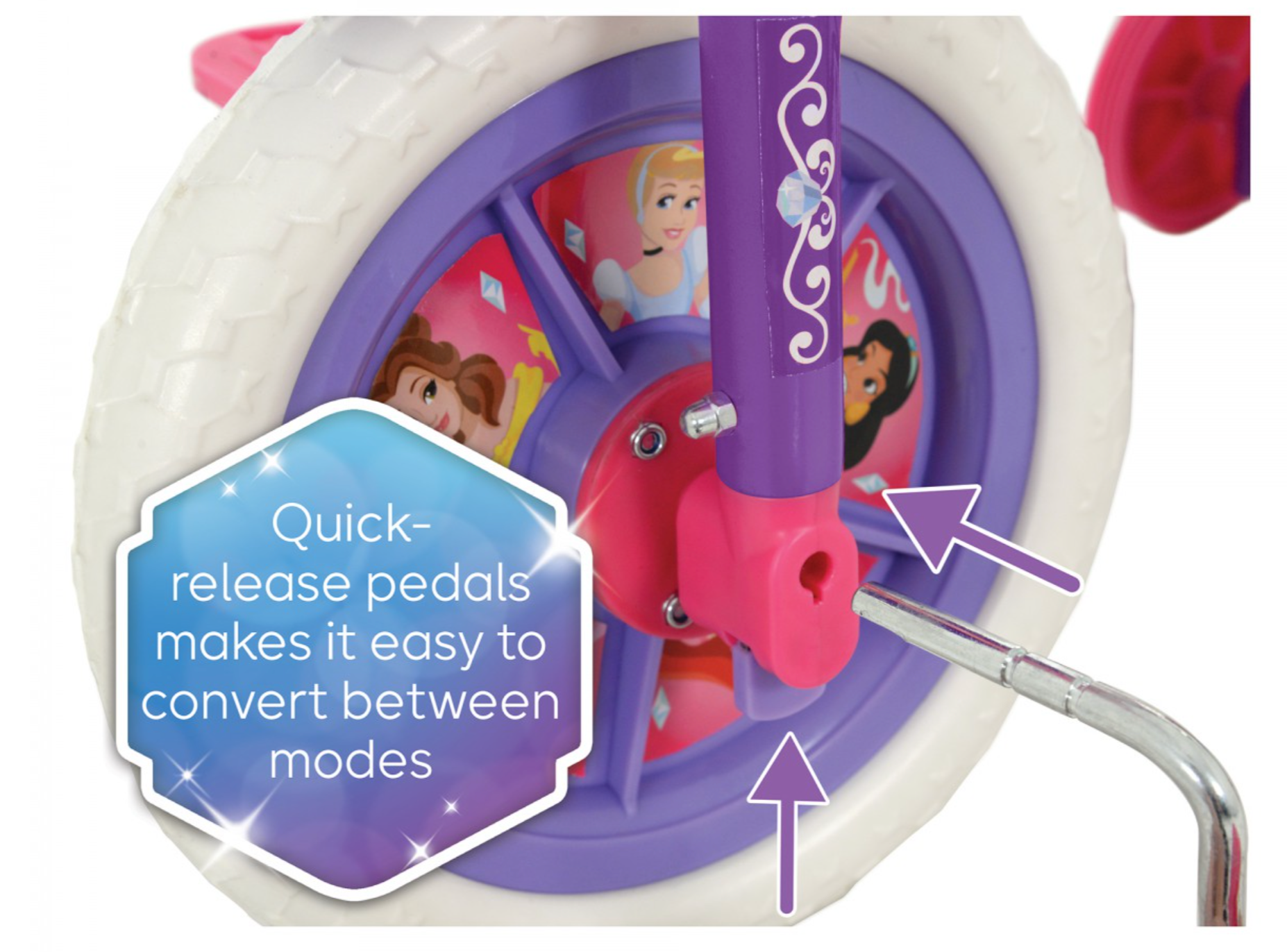 Disney Princess 2-in-1 10-Size Training and Balance Bicycle for Little Princess Fans