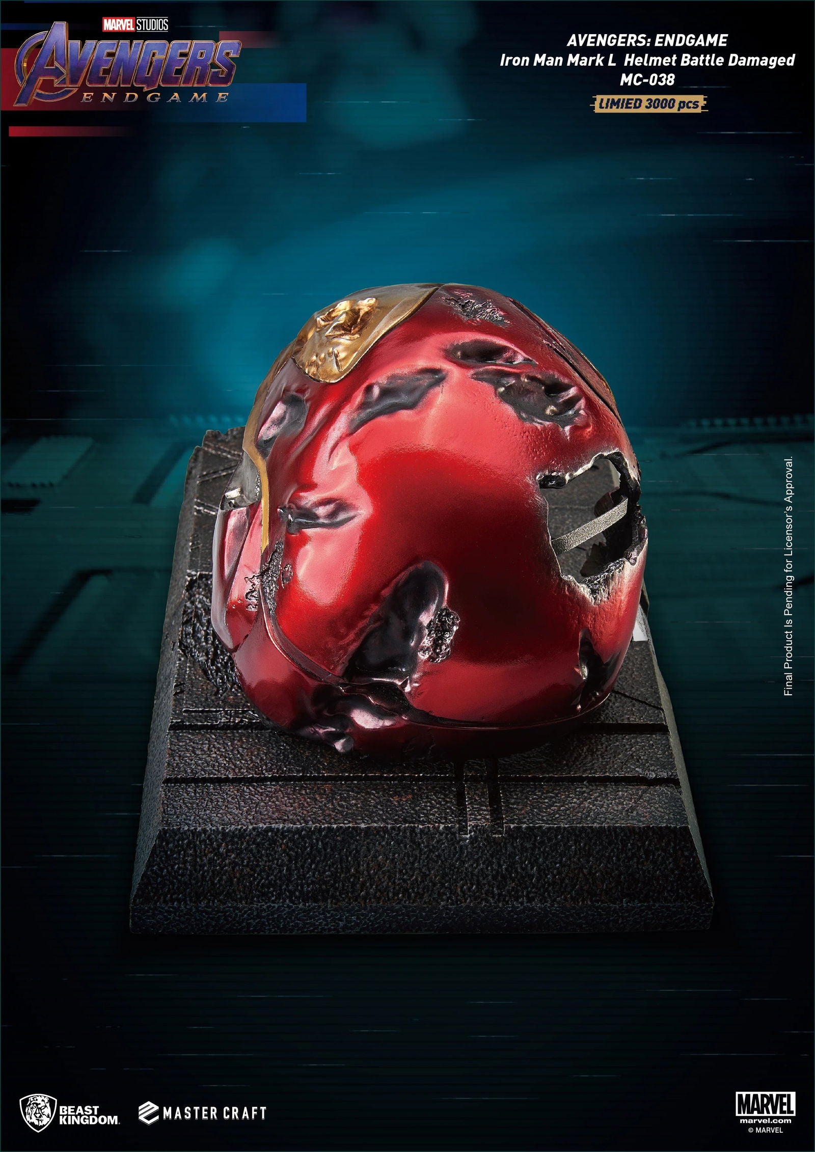 Beast Kingdom Limited Edition Master Craft Statue of Avengers Endgame Battle - Damaged Iron Man Mark - 50 Helmet