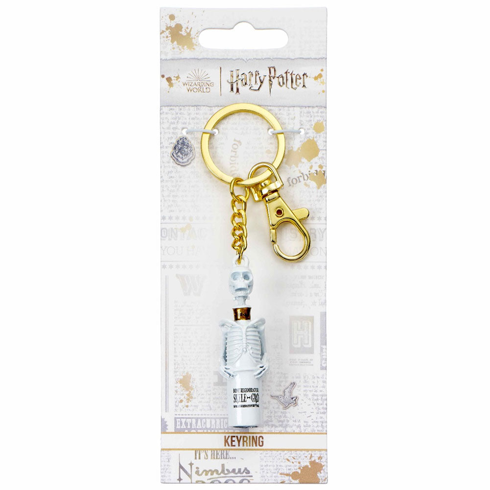 3D Gold Metal Harry Potter Skele - Gro Keyring with Chain