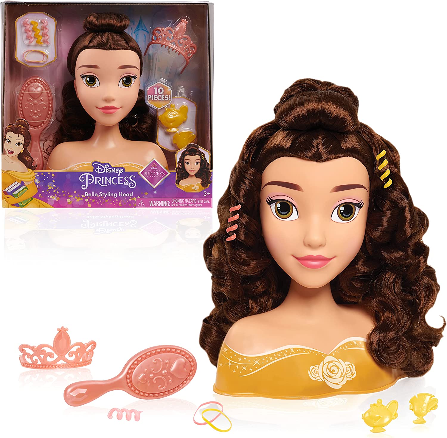 Disney Princess Belle Deluxe Hair Styling Head Set for Kids