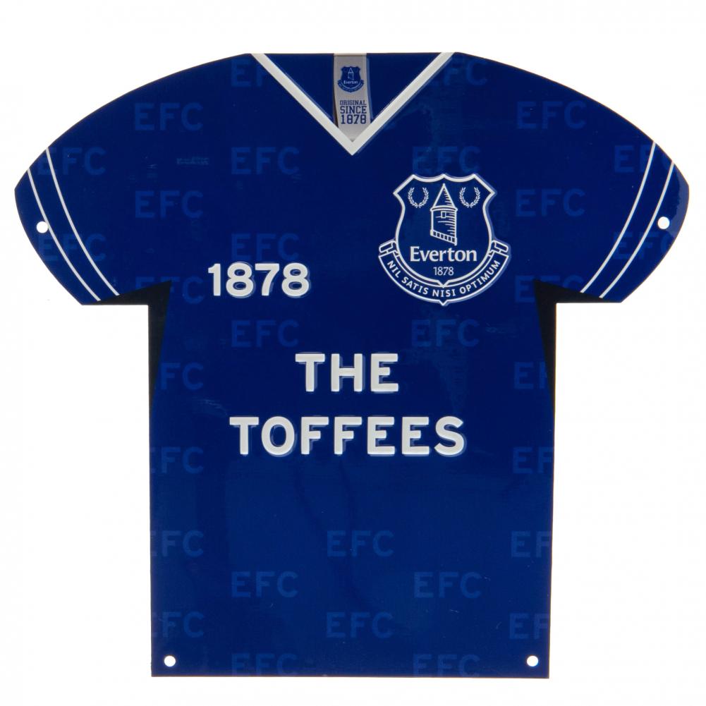 Authentic Everton FC Metal Wall Sign with Classic Shirt Design