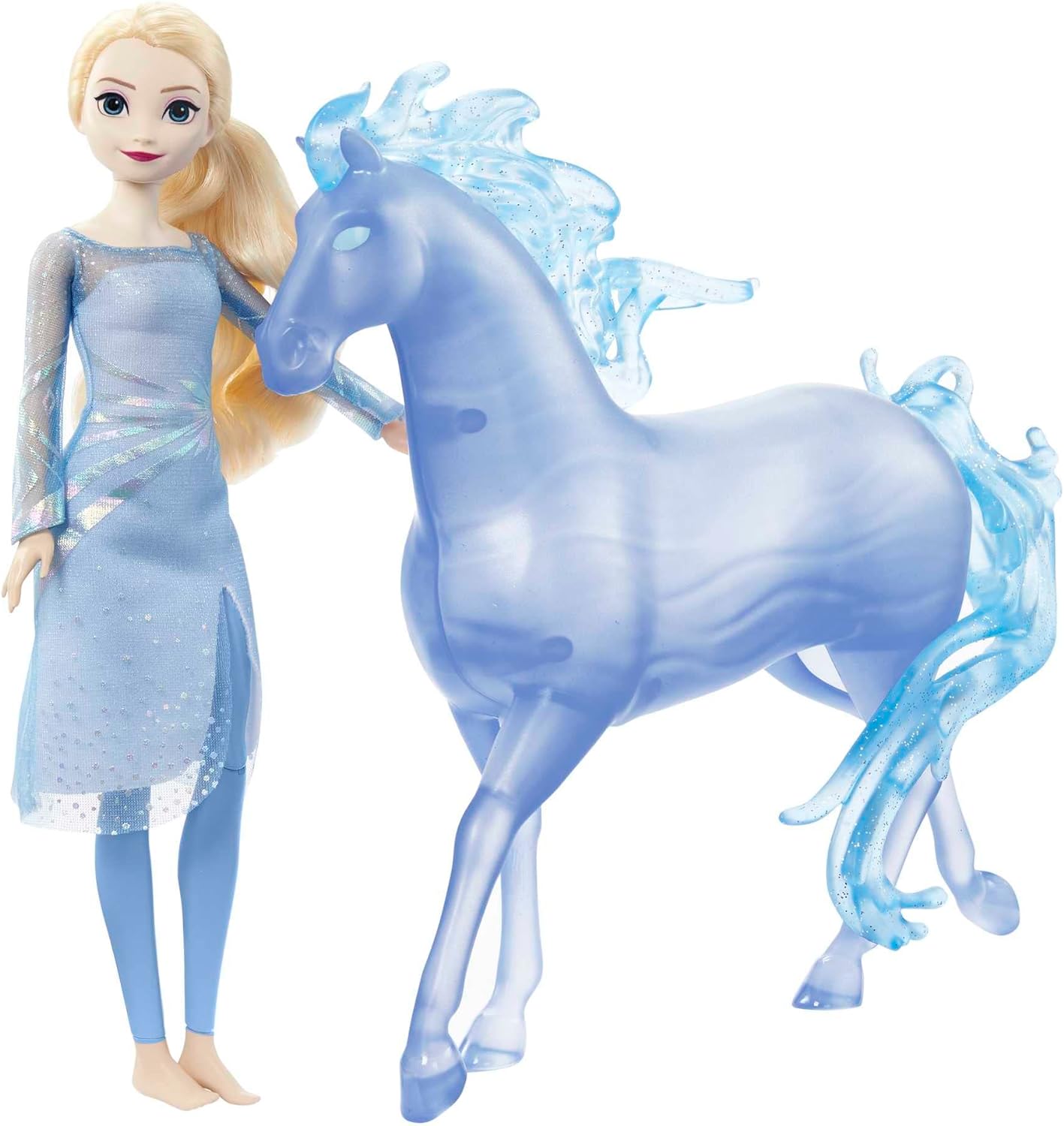 Disney Frozen 2 Collectible Elsa Fashion Doll and Mythical Water Nokk Figurine Set