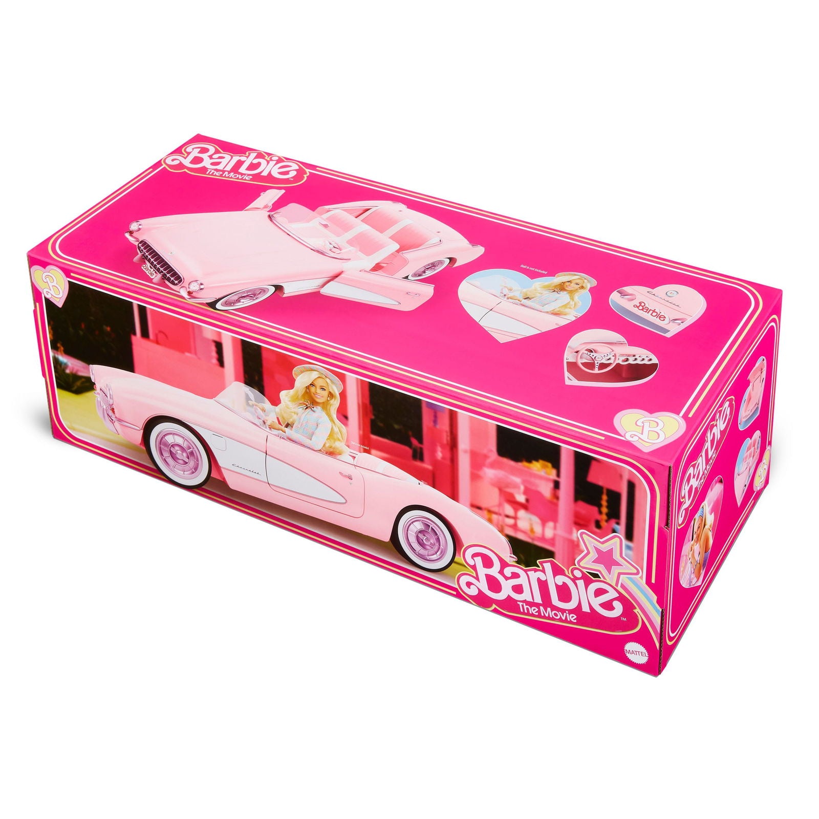 Collectible Barbie The Movie Inspired Pink Chevrolet Corvette Convertible Toy Car